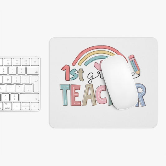 First Grade Teacher Mouse Pad - Puffin Lime