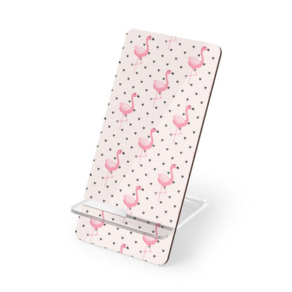 Flamingos and Hearts Mobile Display Stand for Smartphones - Puffin Lime