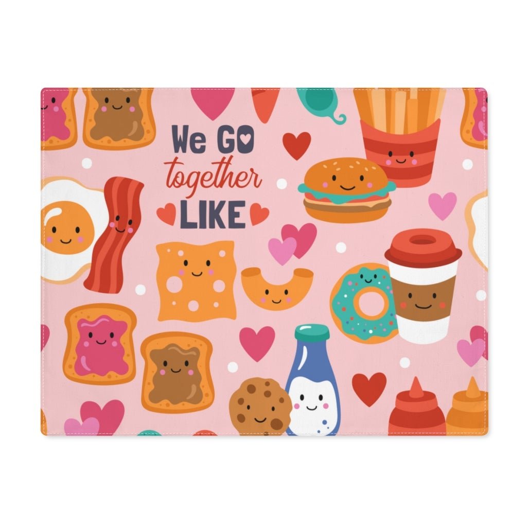 Food Pair Love Cotton Placemat - Puffin Lime