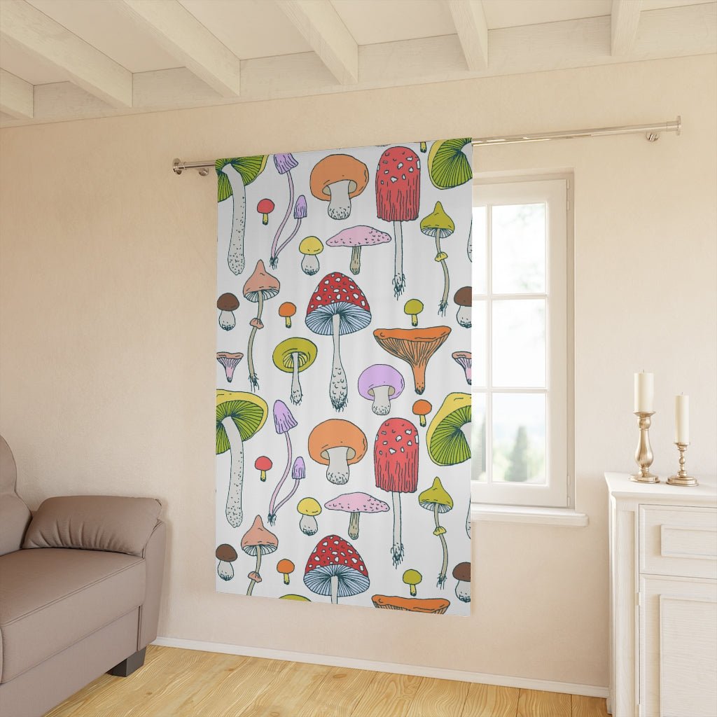 Forest Mushrooms Blackout Window Curtain (1 Piece) - Puffin Lime