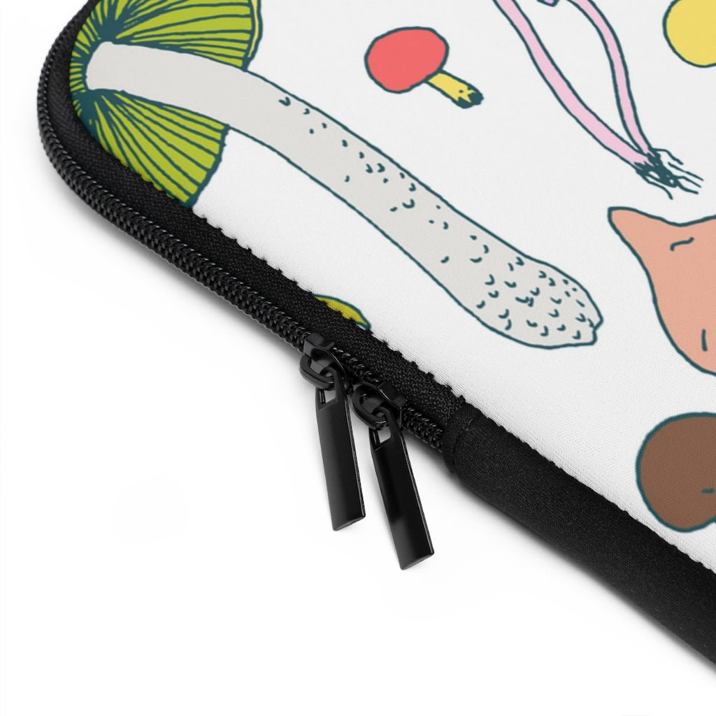 Forest Mushrooms Laptop Sleeve - Puffin Lime