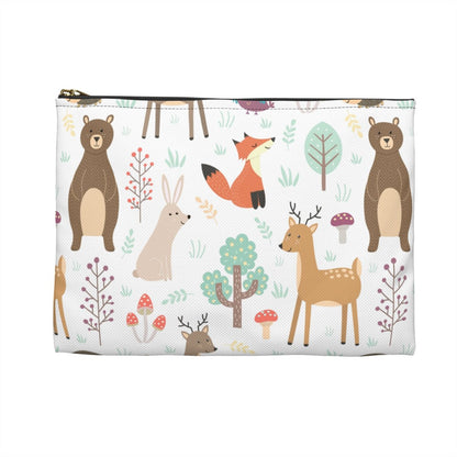Forest Plants and Animals Accessory Pouch - Puffin Lime