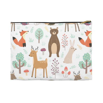 Forest Plants and Animals Accessory Pouch - Puffin Lime