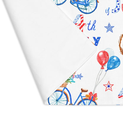 Fourth of July Balloons and Bikes Placemat - Puffin Lime