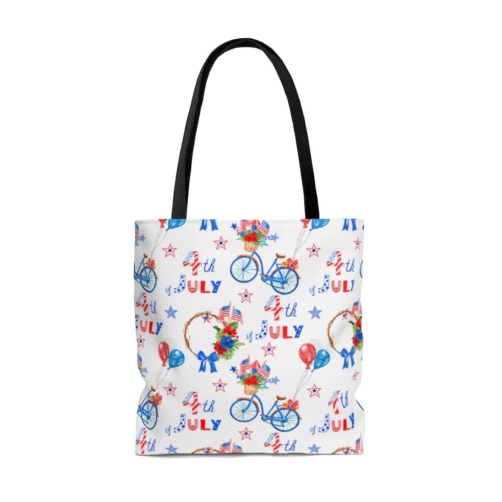 Fourth Of July Balloons and Bikes Tote Bag - Puffin Lime