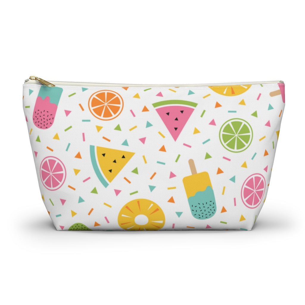 Fruits and Ice Cream Accessory Pouch w T-bottom - Puffin Lime