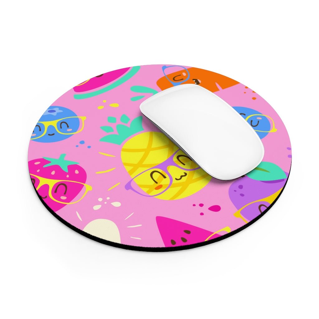 Fruits in Sunglasses Mouse Pad - Puffin Lime