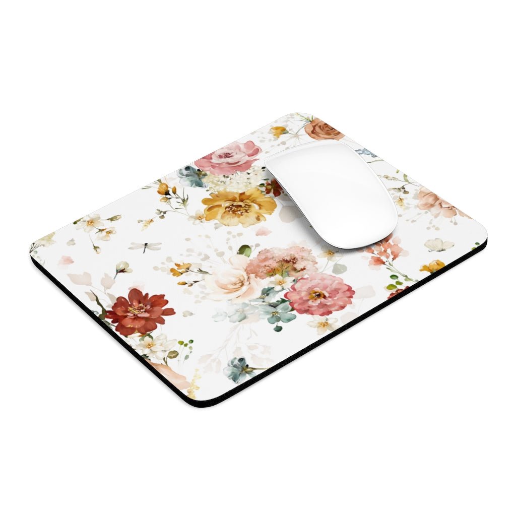 Garden Flowers Mouse Pad - Puffin Lime
