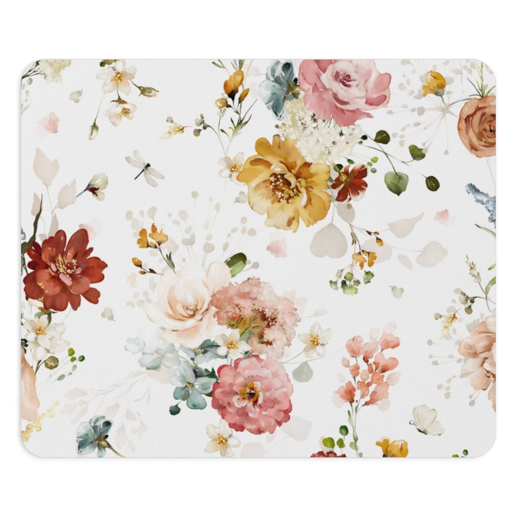Garden Flowers Mouse Pad - Puffin Lime
