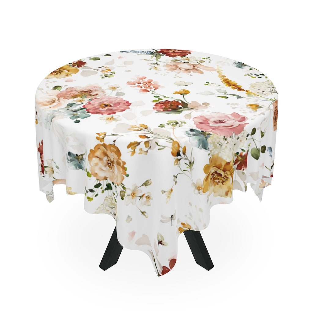 Garden Flowers Tablecloth - Puffin Lime