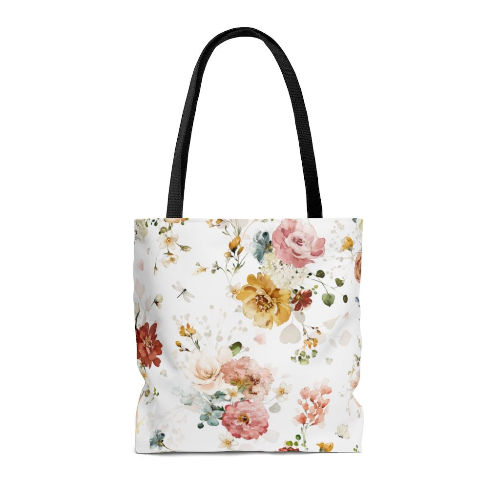 Garden Flowers Tote Bag - Puffin Lime