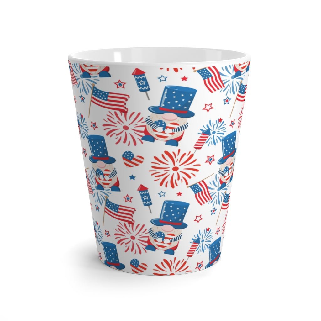 Gnomes and Flags Latte Mug - Puffin Lime