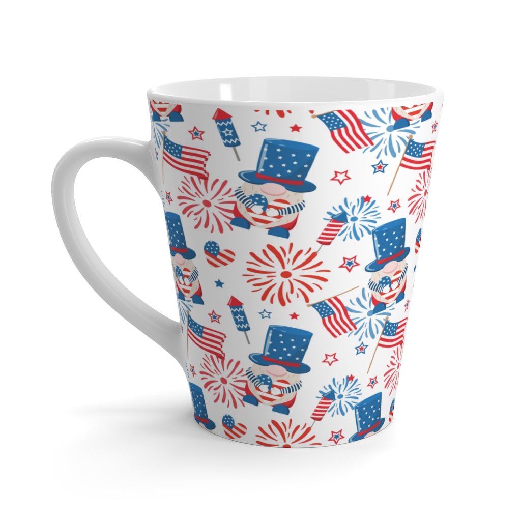 Gnomes and Flags Latte Mug - Puffin Lime