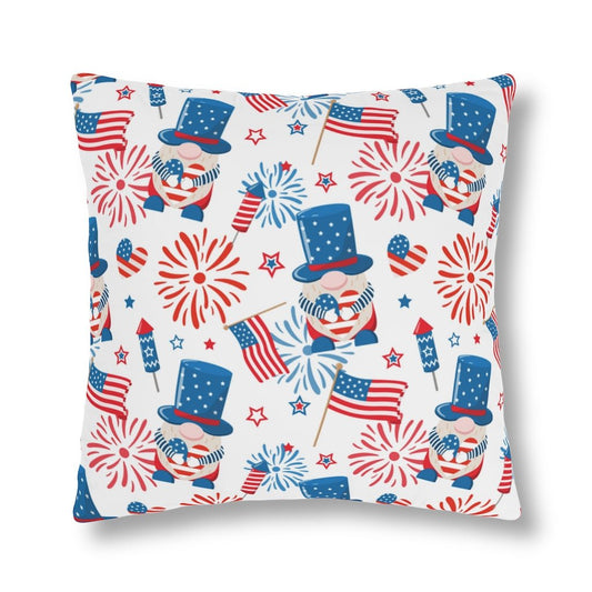 Gnomes and Flags Outdoor Pillow - Puffin Lime