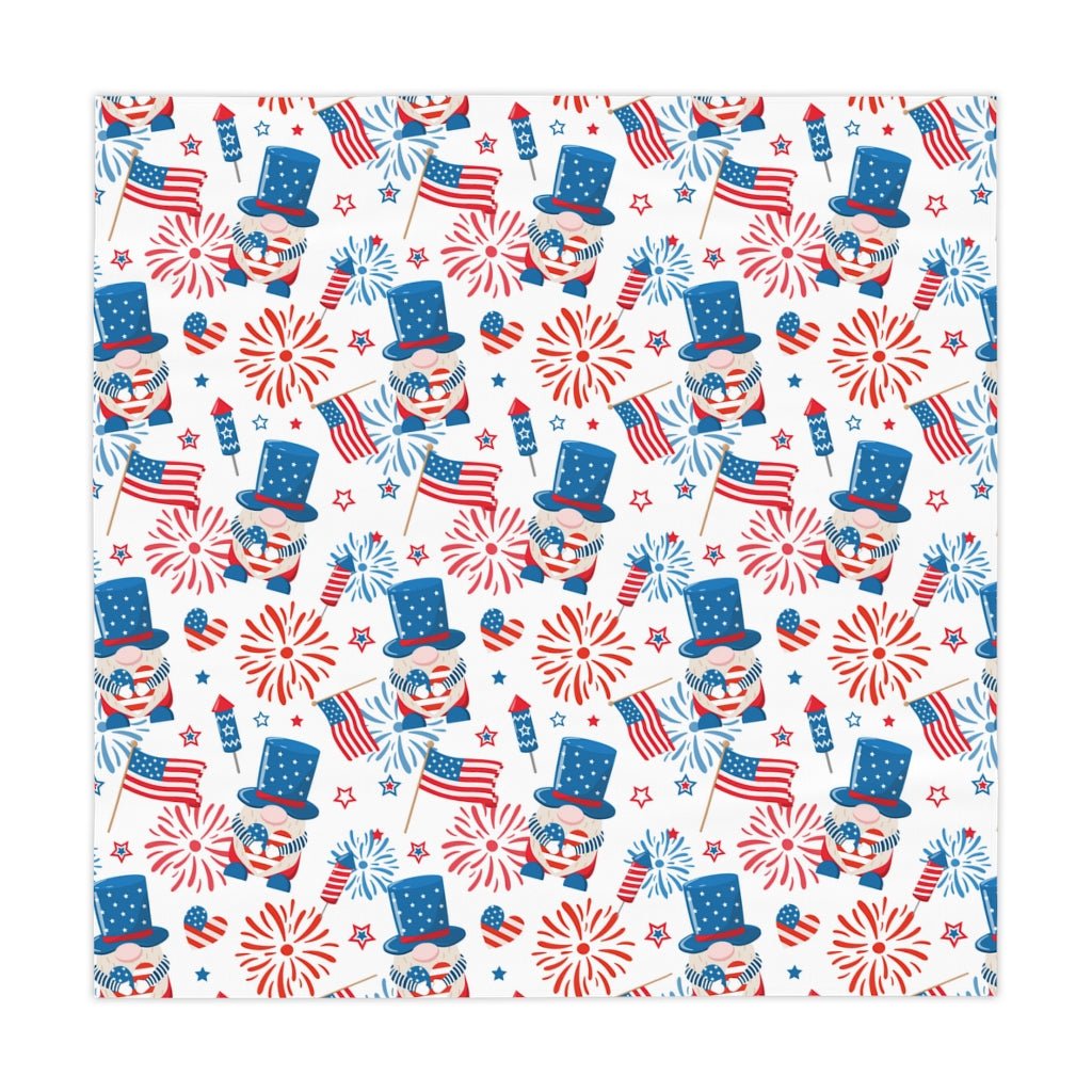 Gnomes and Flags Tablecloth - Puffin Lime