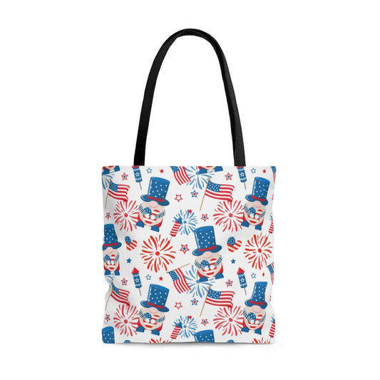 Gnomes and Flags Tote Bag - Puffin Lime