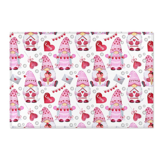 Gnomes and Hearts Rug 36"x24" - Puffin Lime