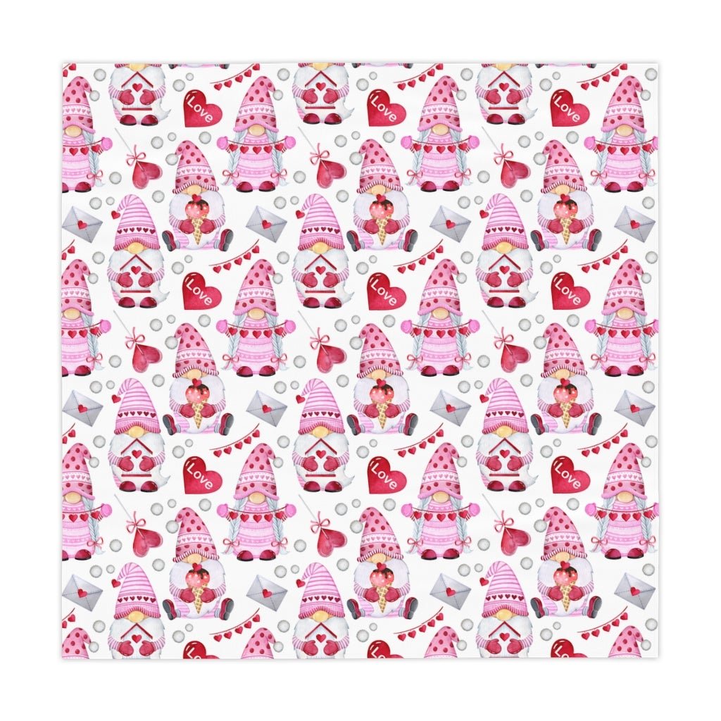 Gnomes and Hearts Table Cloth - Puffin Lime