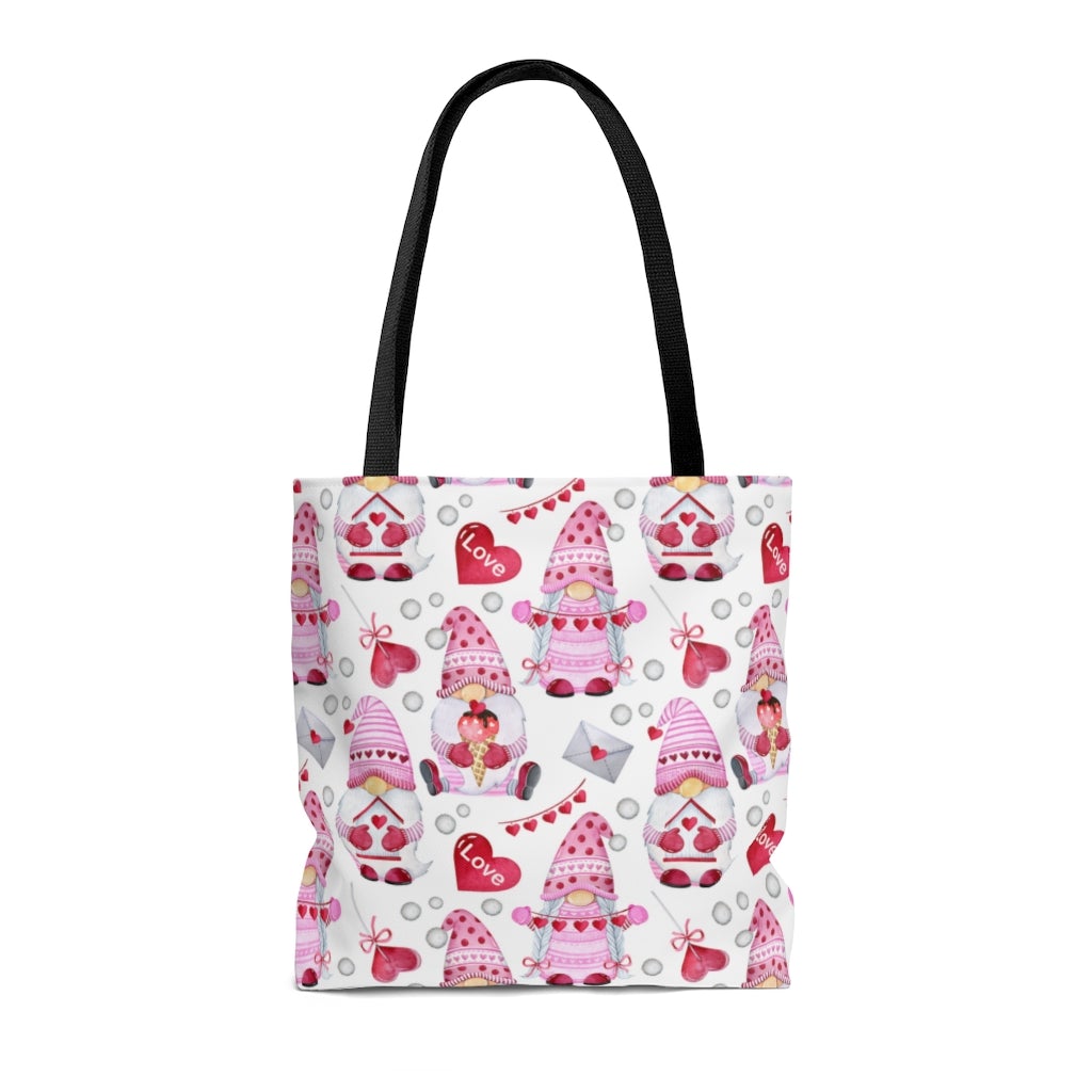 Gnomes and Hearts Tote Bag - Puffin Lime