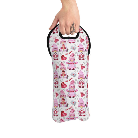 Gnomes and Hearts Wine Tote Bag - Puffin Lime