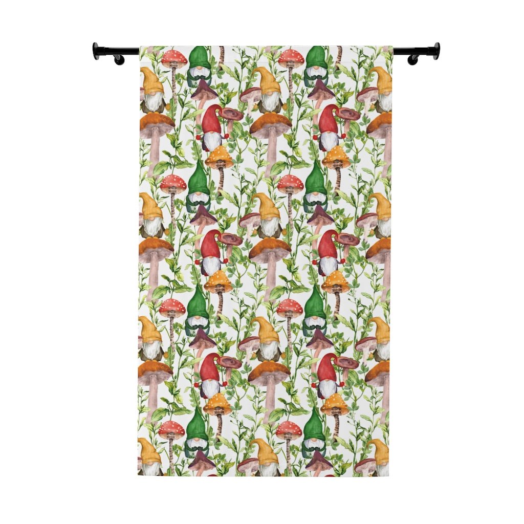 Gnomes and Mushrooms Window Curtain (1 Piece) - Puffin Lime