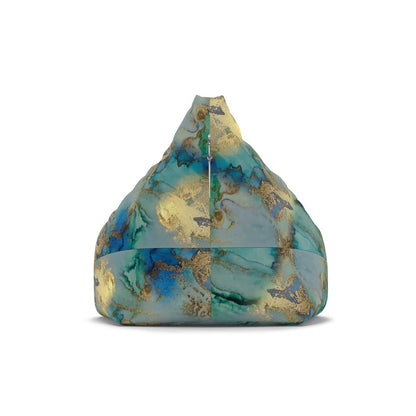 Gold and Blue Marble Bean Bag Chair Cover - Puffin Lime