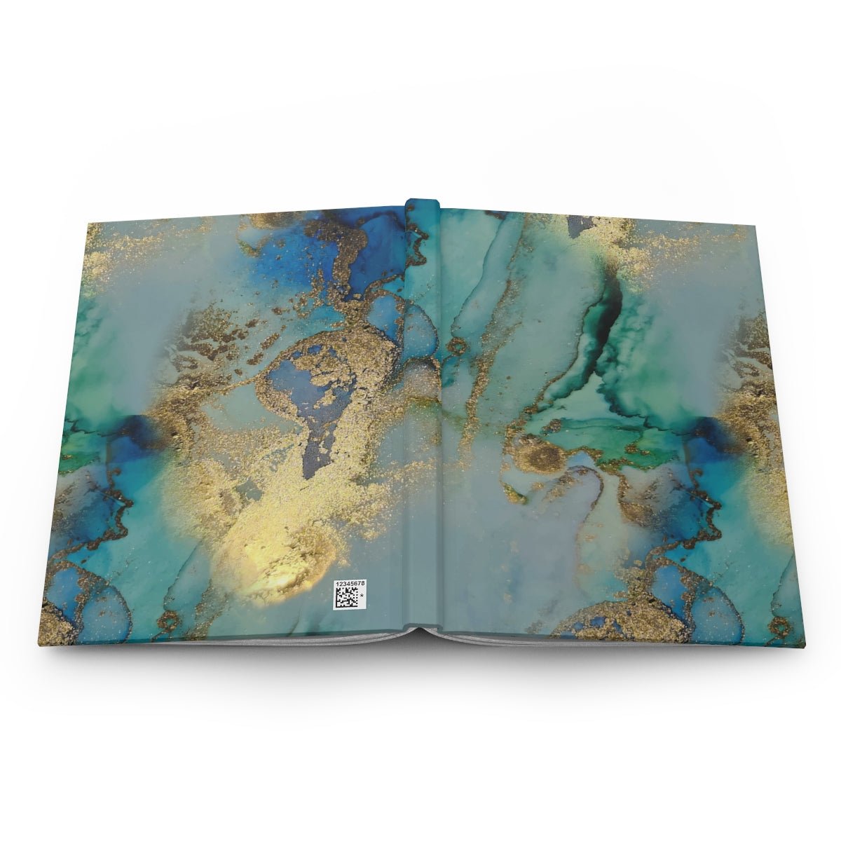 Gold and Blue Marble Hardcover Journal - Puffin Lime