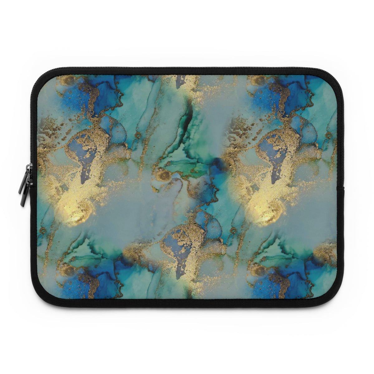 Gold and Blue Marble Laptop Sleeve - Puffin Lime