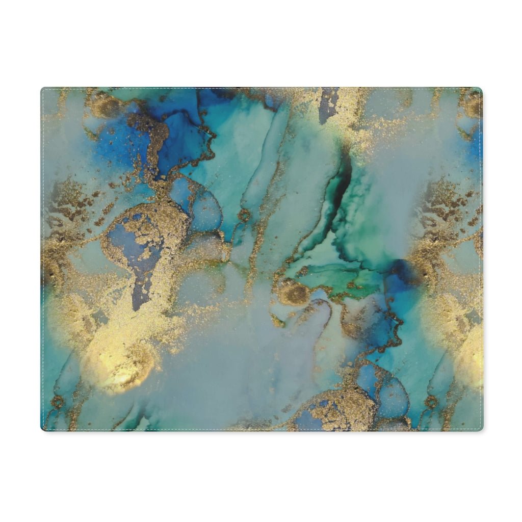 Gold and Blue Marble Placemat - Puffin Lime