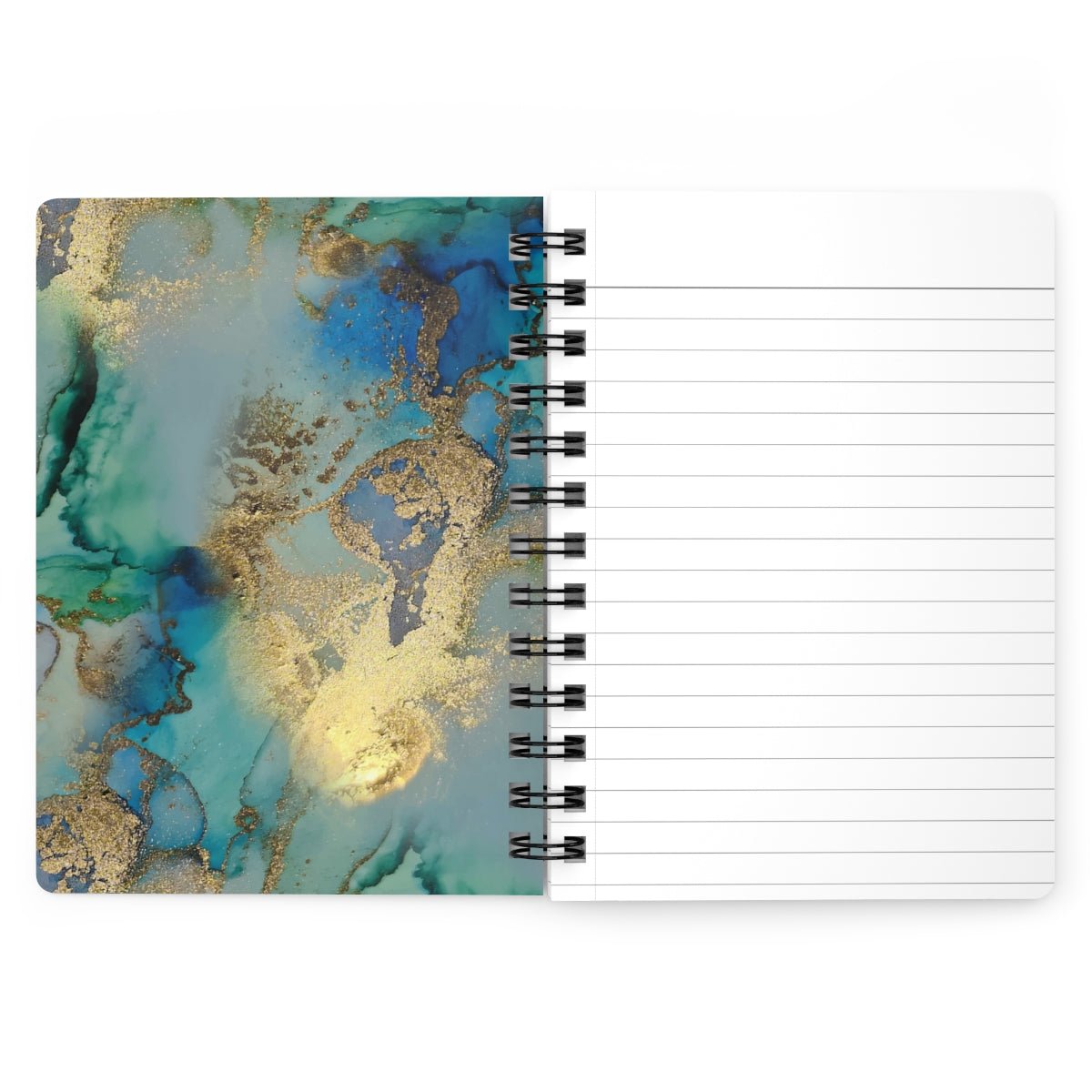 Gold and Blue Marble Spiral Bound Journal - Puffin Lime