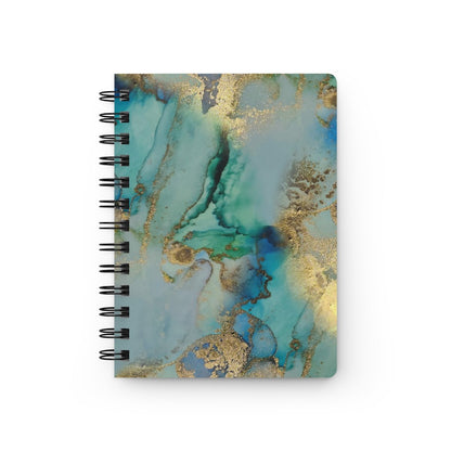 Gold and Blue Marble Spiral Bound Journal - Puffin Lime
