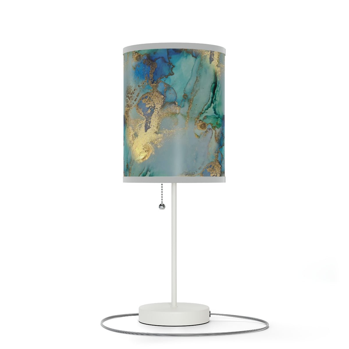 Gold and Blue Marble Table Lamp - Puffin Lime