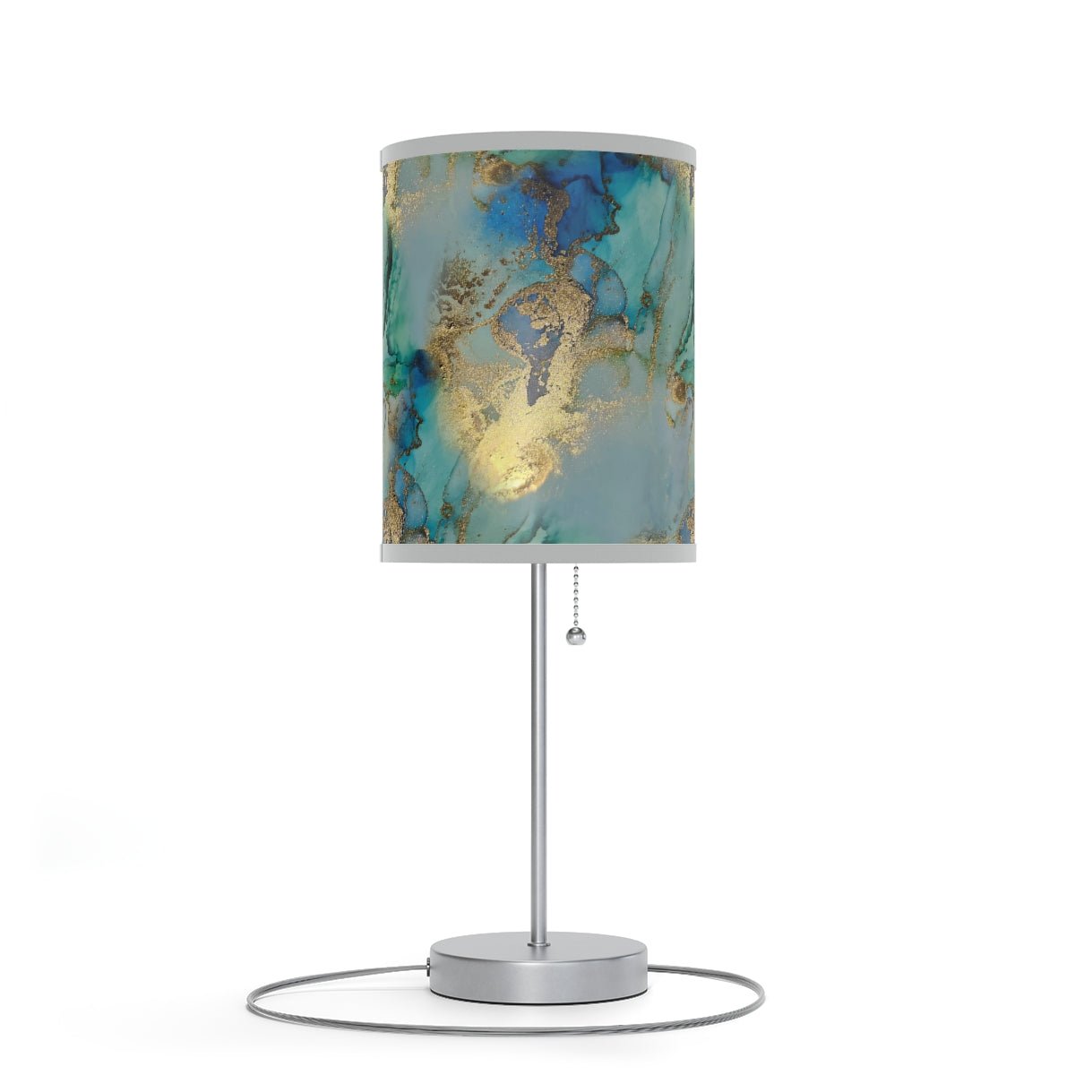 Gold and Blue Marble Table Lamp - Puffin Lime