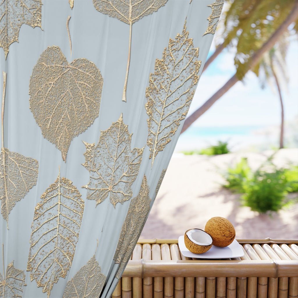 Gold Autumn Leaves Blackout Window Curtain (1 Piece) - Puffin Lime