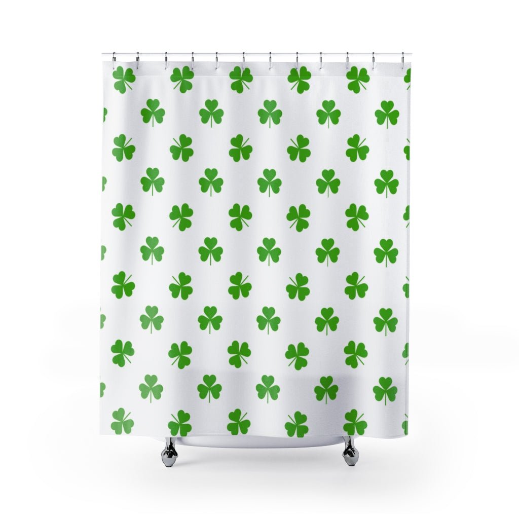 Green Clovers Shower Curtains - Puffin Lime