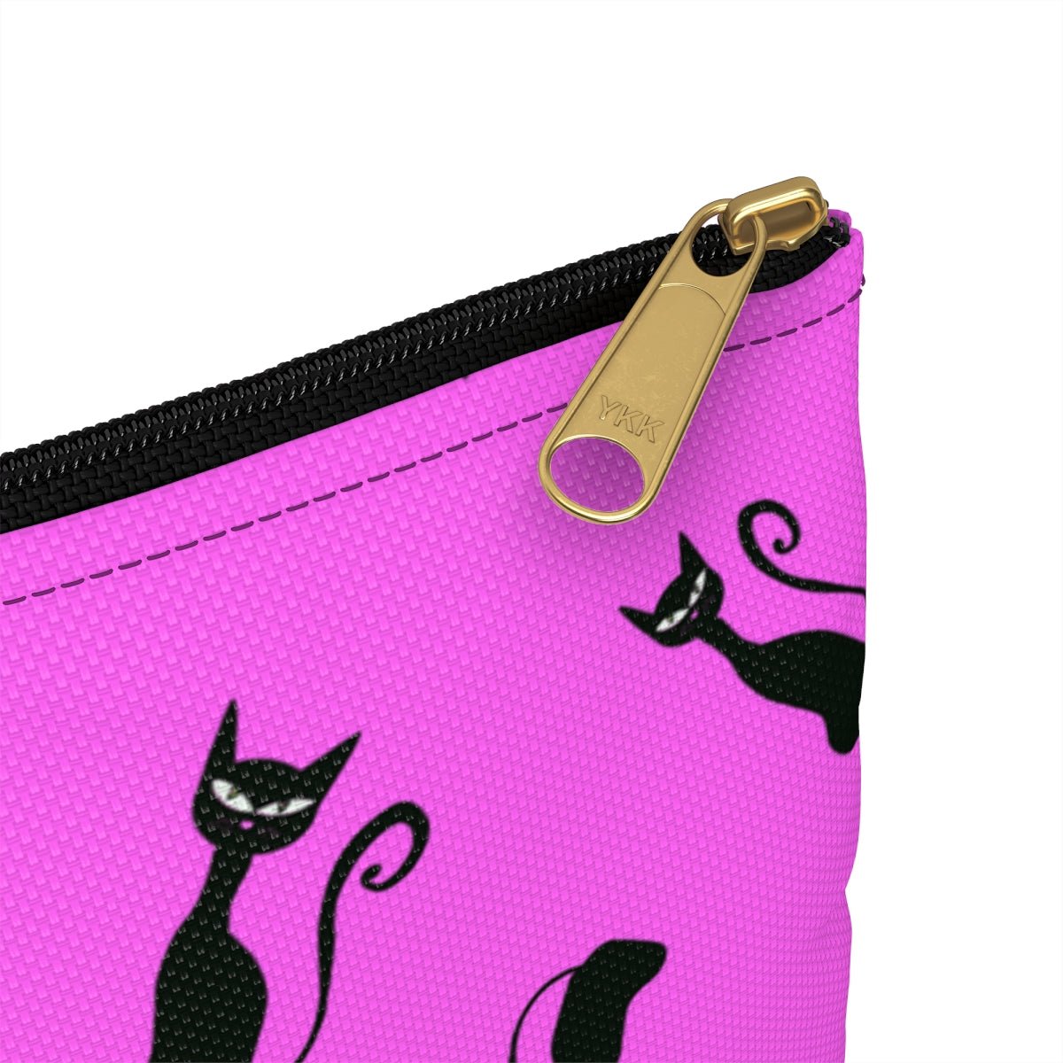 Halloween Black Siamese Cats Accessory Pouch - Puffin Lime