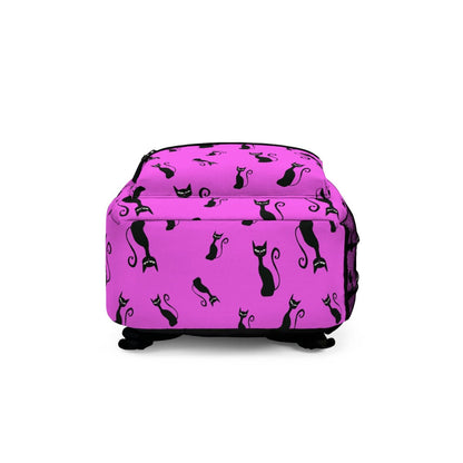 Halloween Black Siamese Cats Backpack - Puffin Lime
