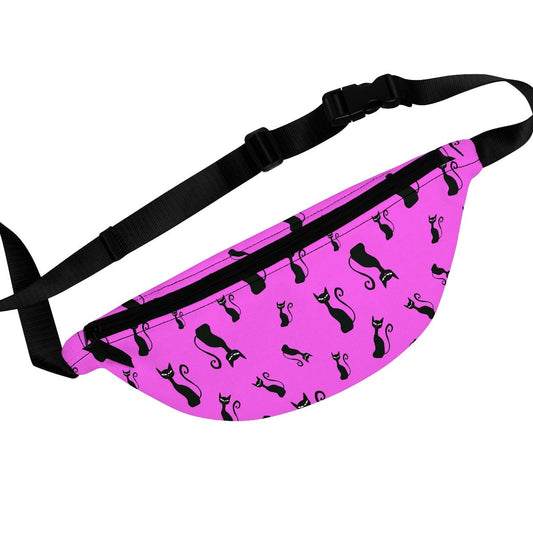 Halloween Black Siamese Cats Fanny Pack - Puffin Lime