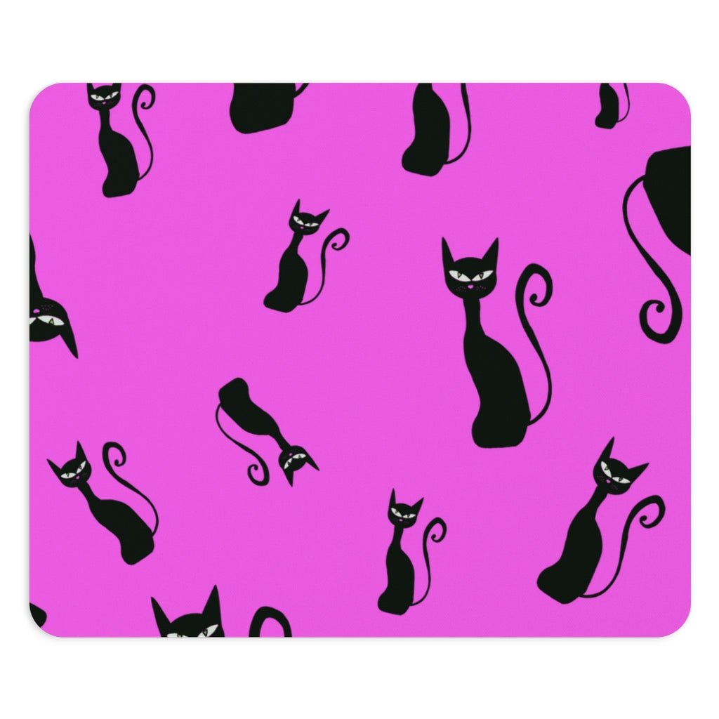 Halloween Black Siamese Cats Mouse Pad - Puffin Lime