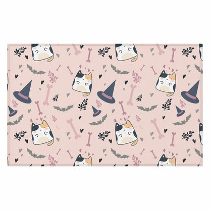 Halloween Cats and Bats Dornier Rug - Puffin Lime