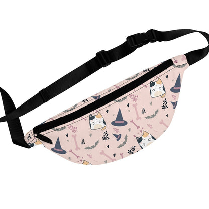 Halloween Cats and Bats Fanny Pack - Puffin Lime