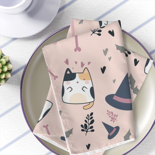 Halloween Cats and Bats Napkins - Puffin Lime