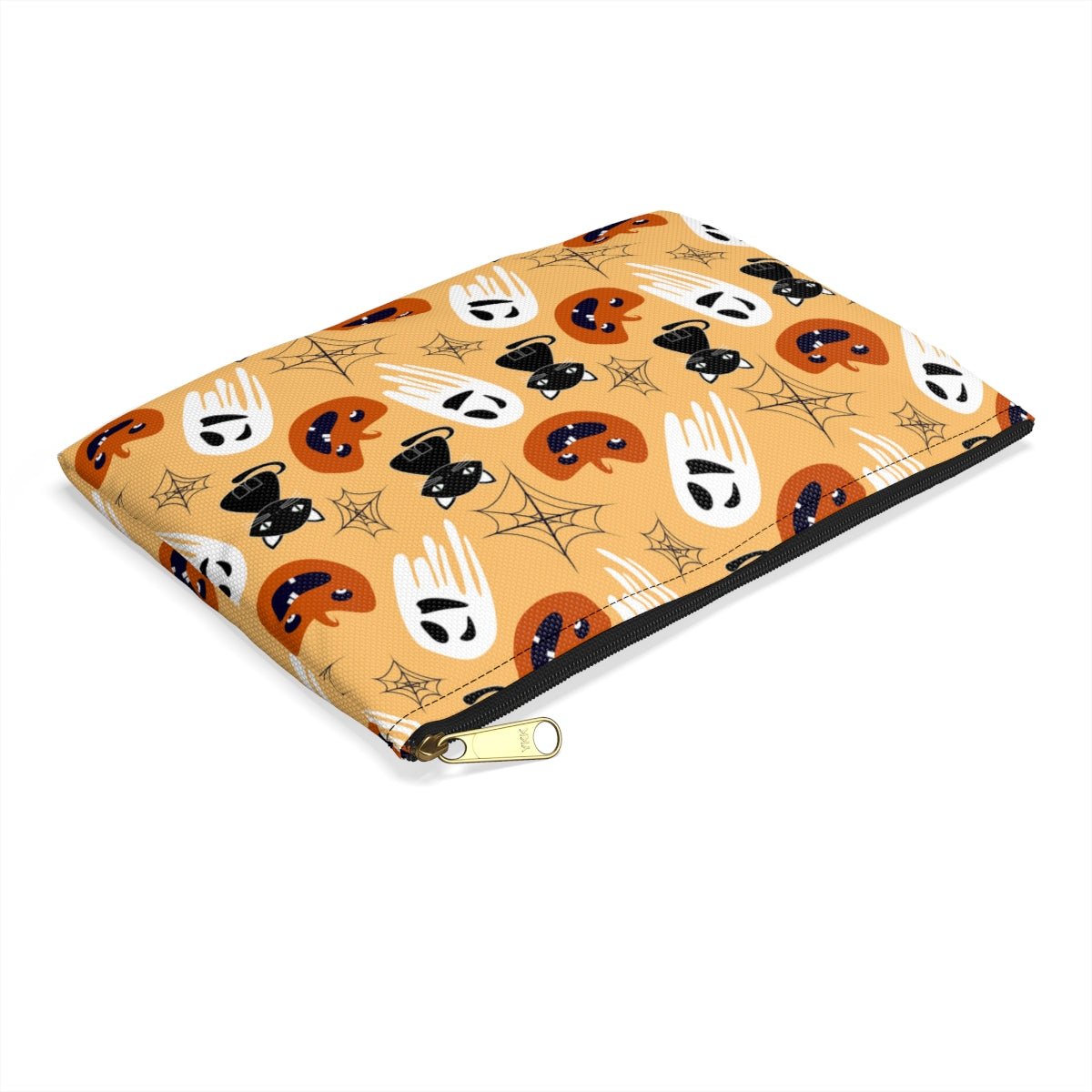 Halloween Cats and Ghosts Accessory Pouch - Puffin Lime