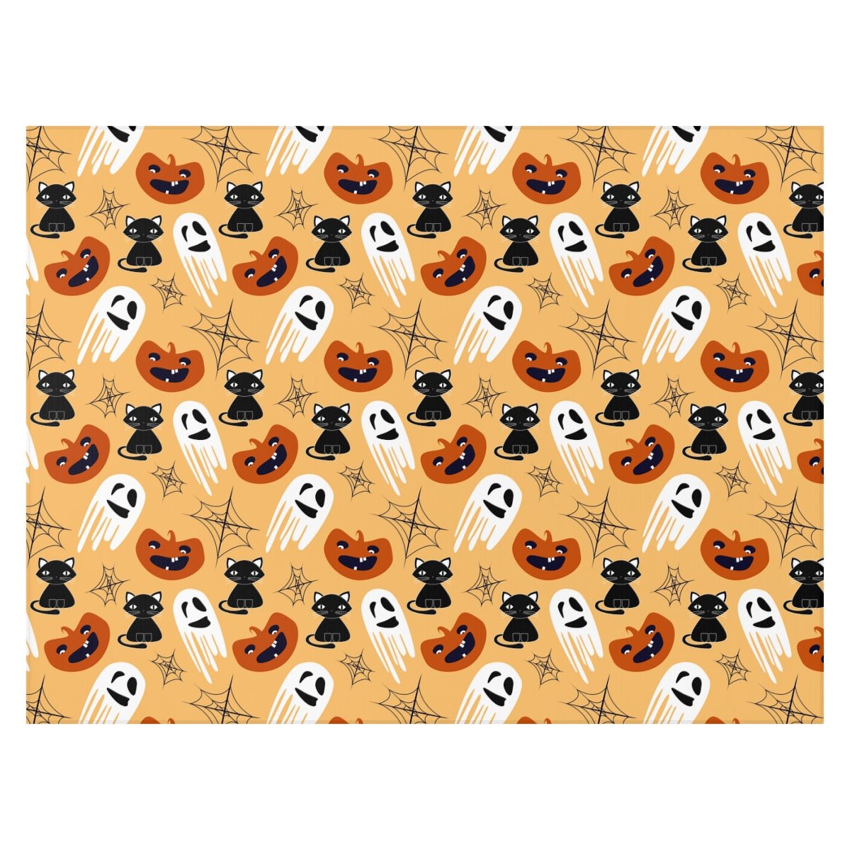 Halloween Cats and Ghosts Dornier Rug - Puffin Lime
