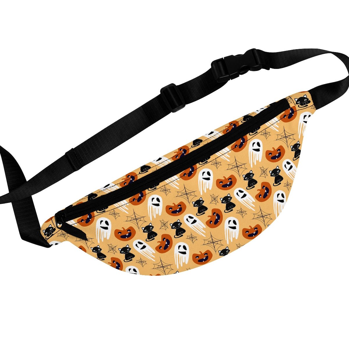 Halloween Cats and Ghosts Fanny Pack - Puffin Lime