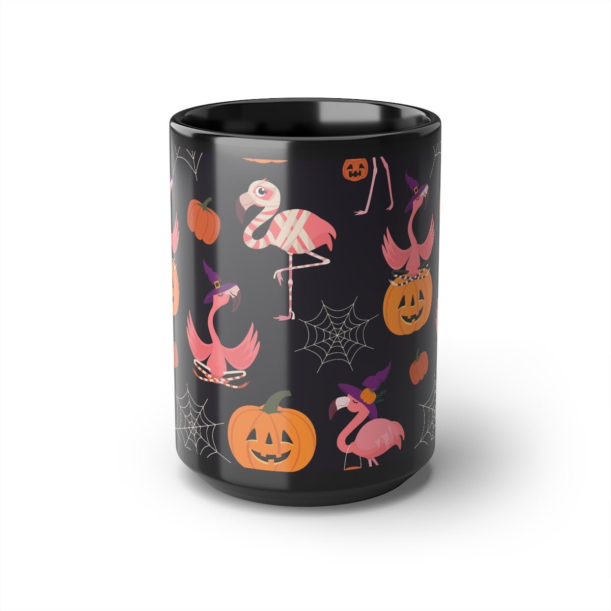 Halloween Flamingos Coffee Mug, 15oz - Puffin Lime