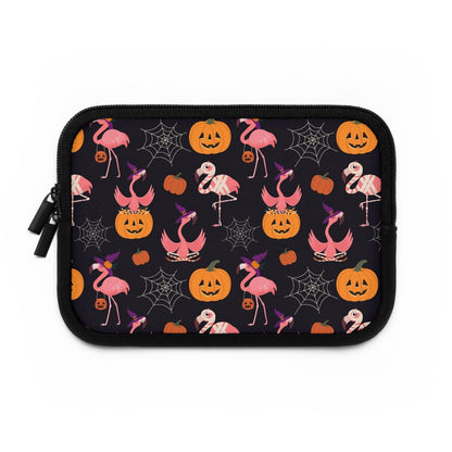 Halloween Flamingos Laptop Sleeve - Puffin Lime