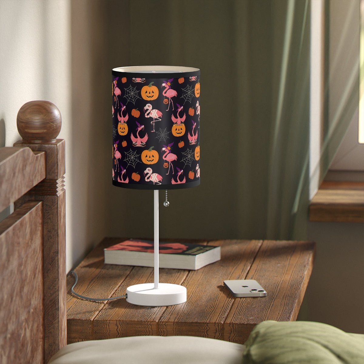 Halloween Flamingos Table Lamp - Puffin Lime