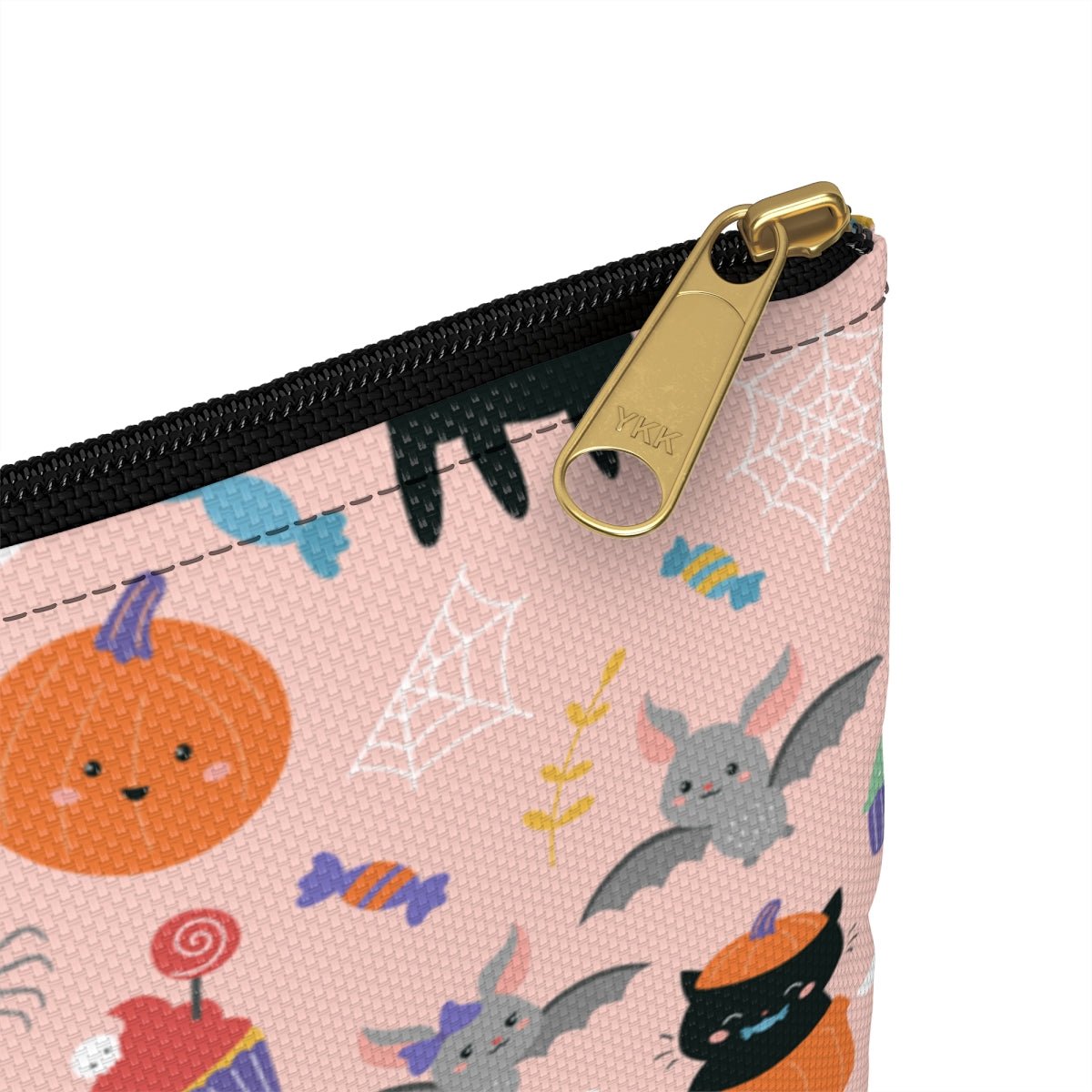 Halloween Ghosts and Black Cats Accessory Pouch - Puffin Lime