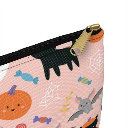 Halloween Ghosts and Black Cats Accessory Pouch - Puffin Lime
